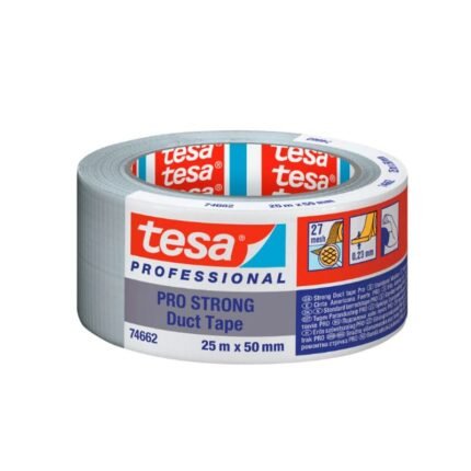 Cinta multiuso Duct Tape PRO STRONG TESA 50mm x 25 metros para reparaciones fuertes y sellados resistentes, Fullcintas Chile.