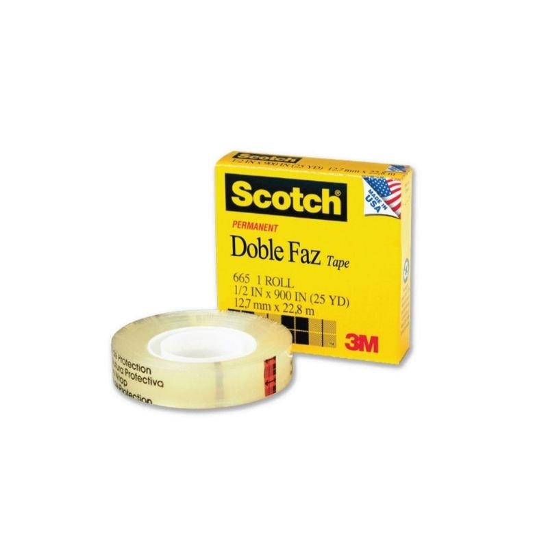 Cinta Adhesiva Scotch 665 12,7mm x 22,8mts 3M Cinta adhesiva Scotch 665 3M 12,7mm x 22,8 metros, ideal para reparaciones y trabajos de oficina, disponible en Fullcintas Chile.