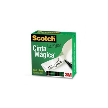 Cinta adhesiva Scotch 810 Invisible Mágica 3M 12mm x 33 metros, perfecta para reparaciones discretas, disponible en Fullcintas Chile.
