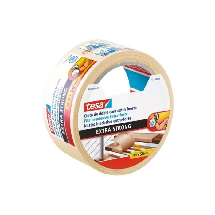Cinta doble contacto multiuso extra fuerte 50mm x 5 metros, ideal para fijaciones resistentes, disponible en Fullcintas Chile.