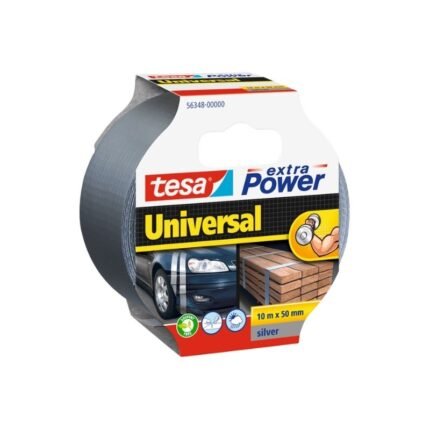 Cinta multiuso Duct Tape TESA Extra Power gris 50mm x 10 metros, ideal para reparaciones exigentes, disponible en Fullcintas Chile.