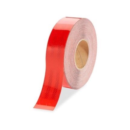 Cinta reflectante roja 50mm x 10 metros, ideal para señalización temporal o de corta extensión, disponible en Fullcintas Chile.