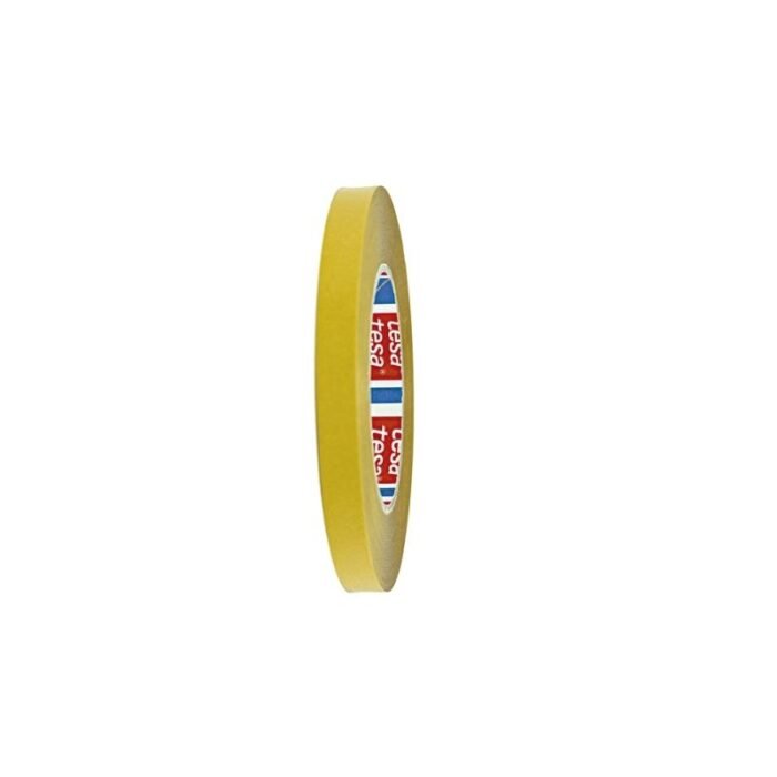 Cinta transferible TESA doble faz 51570 12mm x 50 metros color amarillo, para adhesión precisa, disponible en Fullcintas Chile.