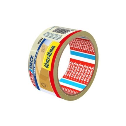 Cinta de embalaje transparente TESA 48mm x 40 metros, adhesión confiable para embalajes, disponible en Fullcintas Chile.