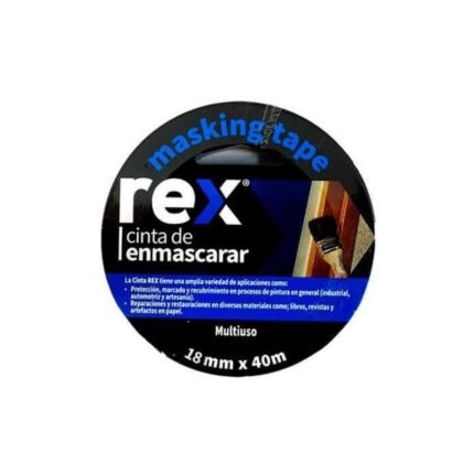 Cinta de enmascarar REX de 18mm x 40 metros ideal para trabajos de precisión.