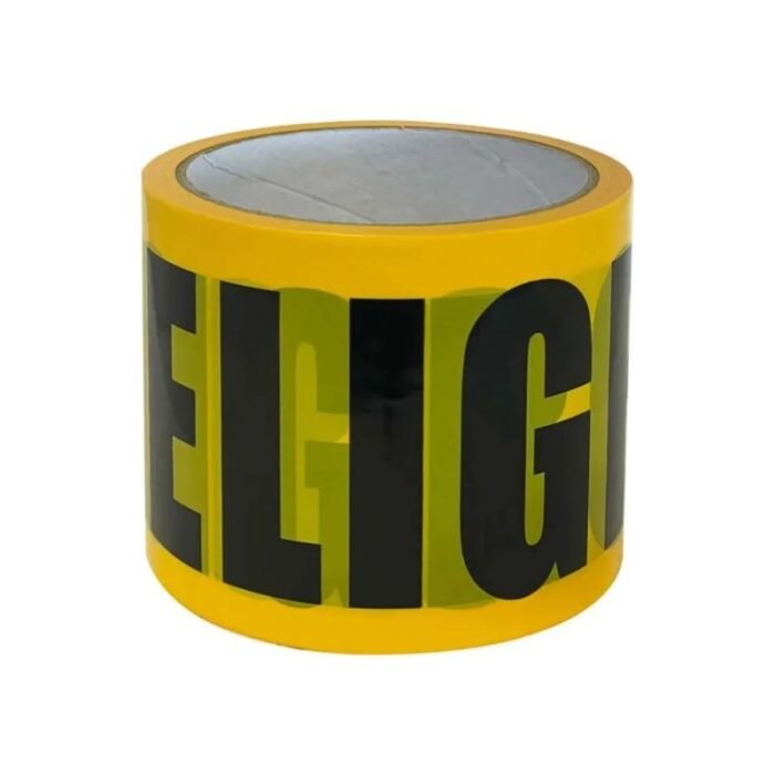 Cinta de señalización Peligro amarilla 70mm x 100 metros, ideal para advertencia y delimitación de zonas de riesgo, disponible en Fullcintas Chile.