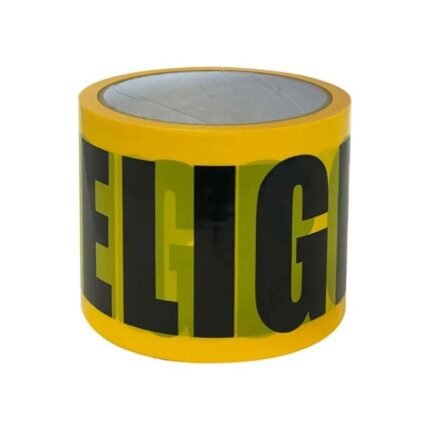 inta de señalización Peligro amarilla 70mm x 50 metros, ideal para advertencia y delimitar áreas de riesgo, disponible en Fullcintas Chile.